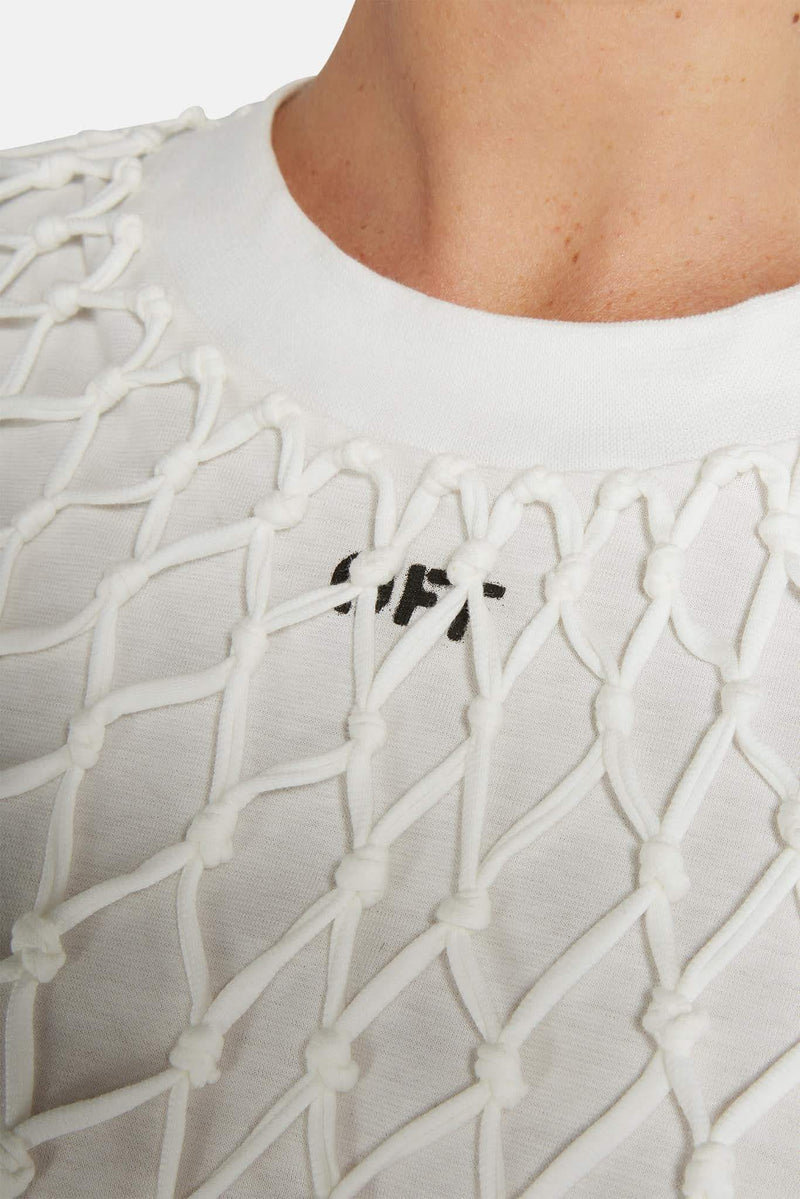 T-shirt blanc à franges Off-White