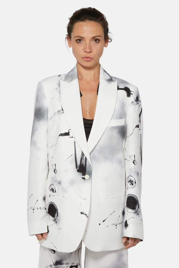 Blazer en sergé blanc Off-White