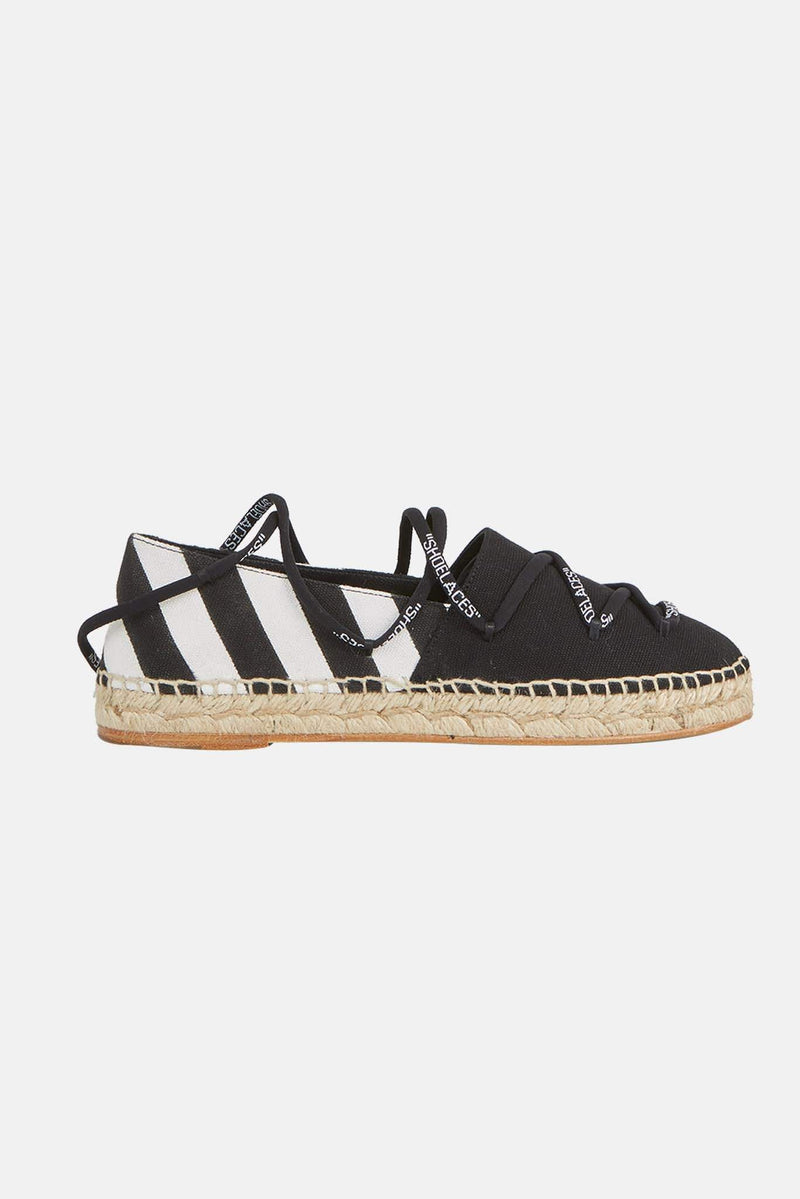 Espadrilles à rayures en coton "Diag"  Off-White