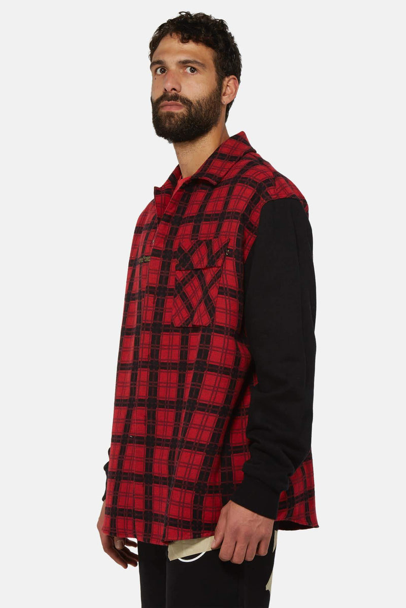 Chemise noire et rouge à carreaux Off-White