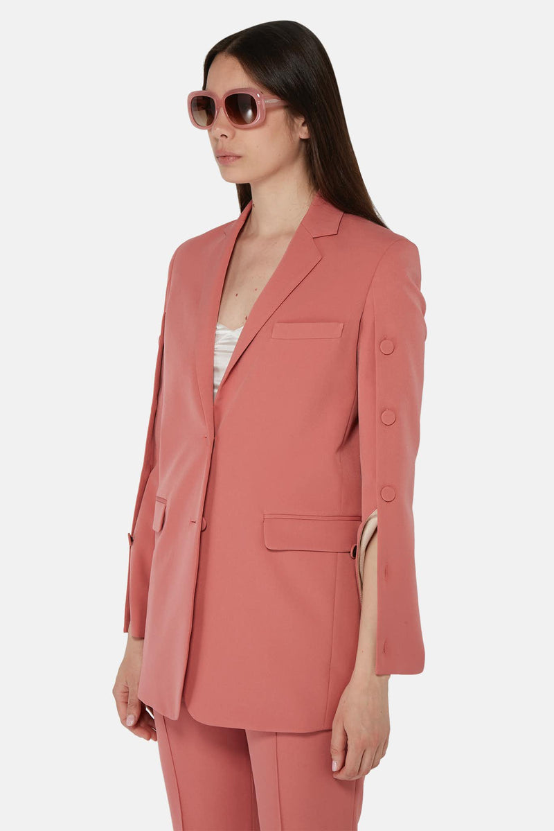 Blazer rose à manches boutonnées  Rokh