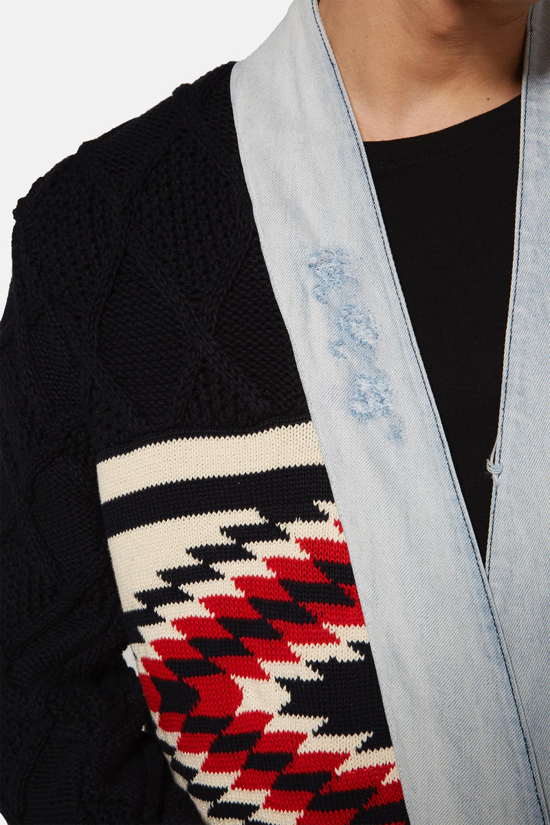 Cardigan en maille bleu marine Paul & Shark x Greg Lauren