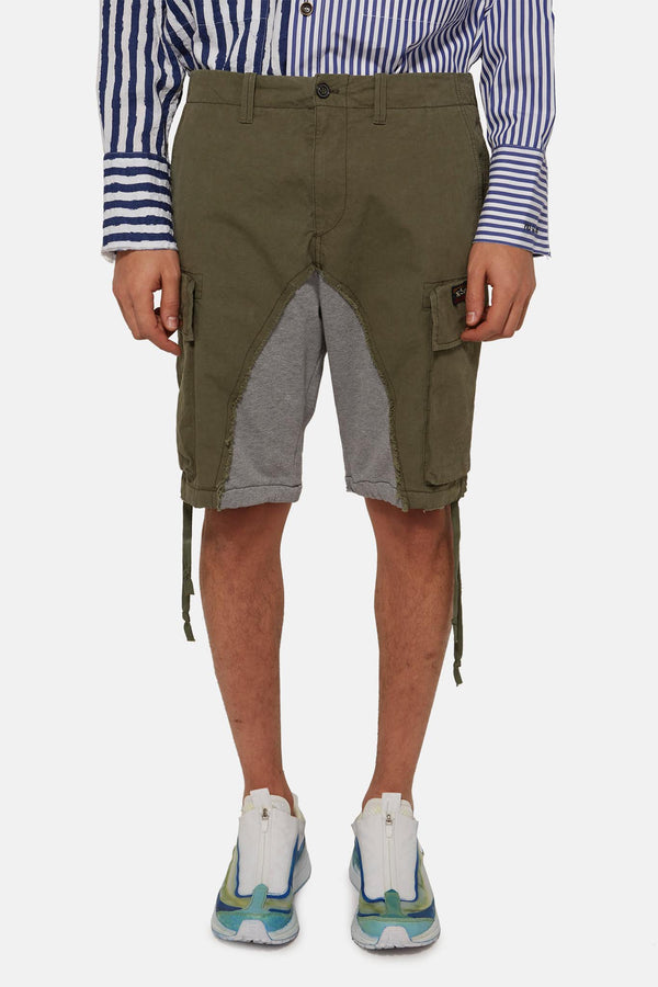 Short à empiècement kaki Paul & Shark x Greg Lauren