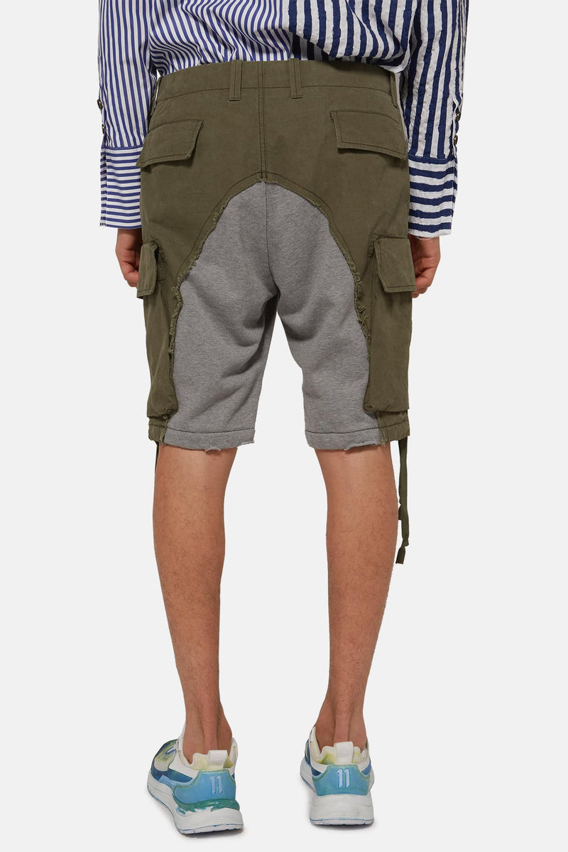 Short à empiècement kaki Paul & Shark x Greg Lauren