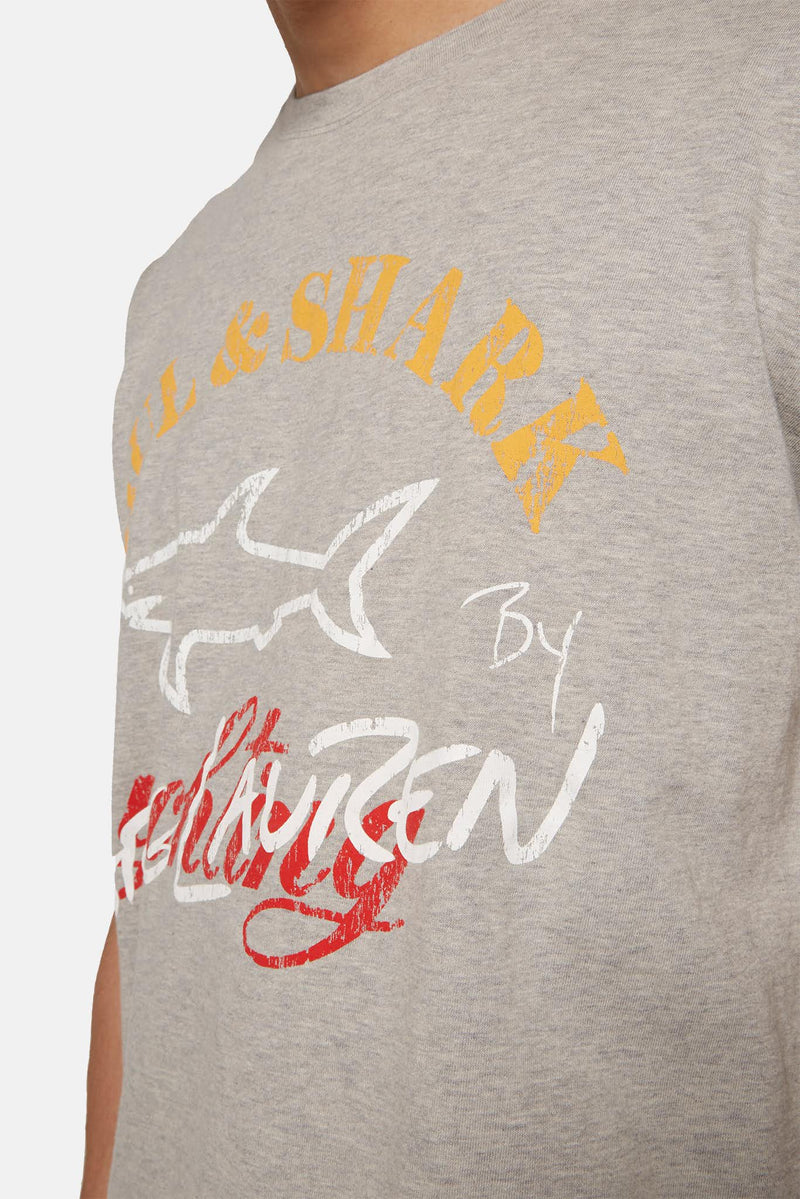 T-shirt imprimé gris Paul & Shark x Greg Lauren