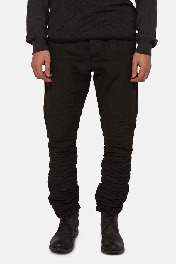 Pantalon en ramie noir Layer-0