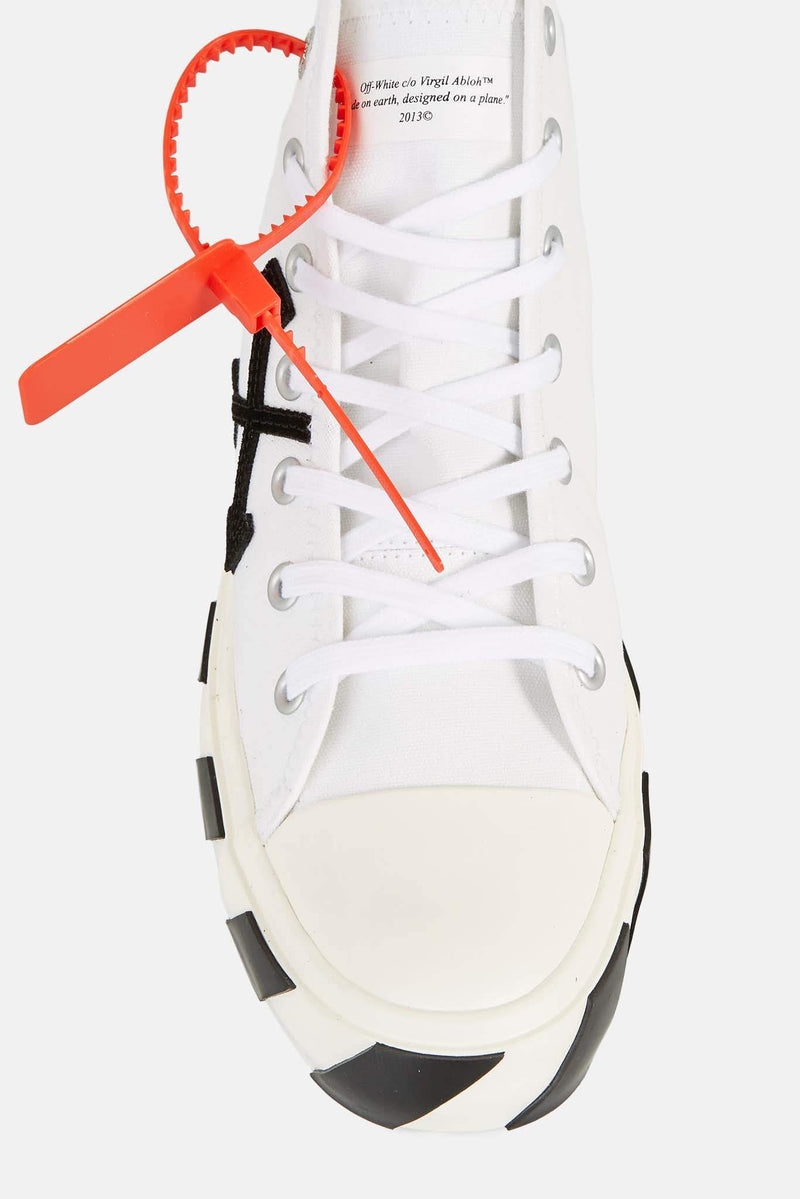 Baskets montantes en toile blanche Off-White