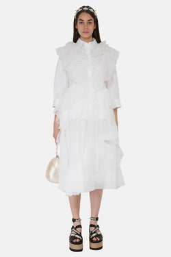 Robe transparente en tulle blanc Simone Rocha