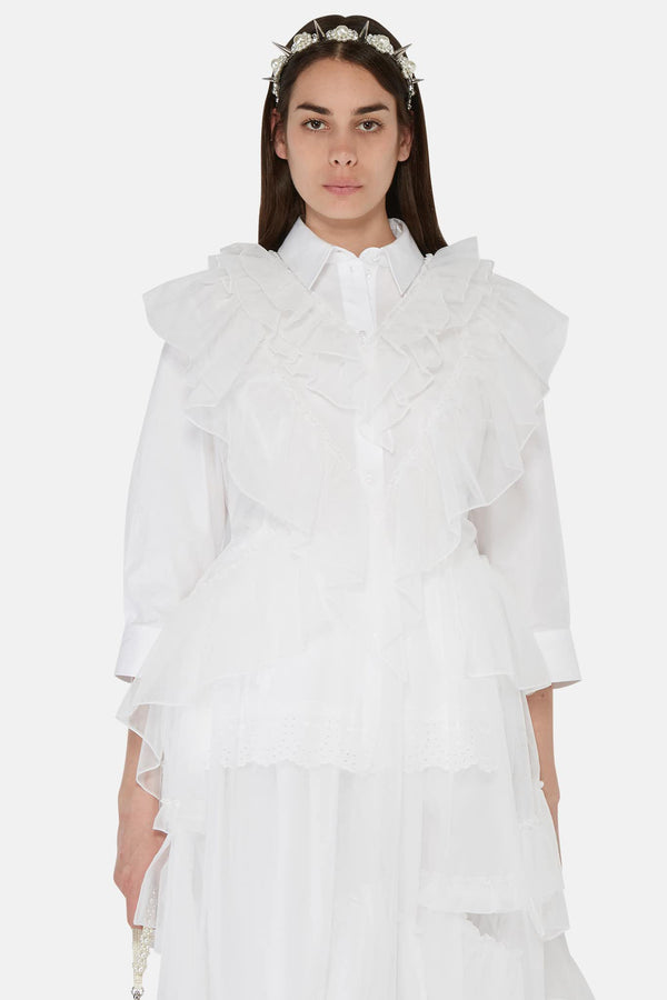 Robe transparente en tulle blanc Simone Rocha