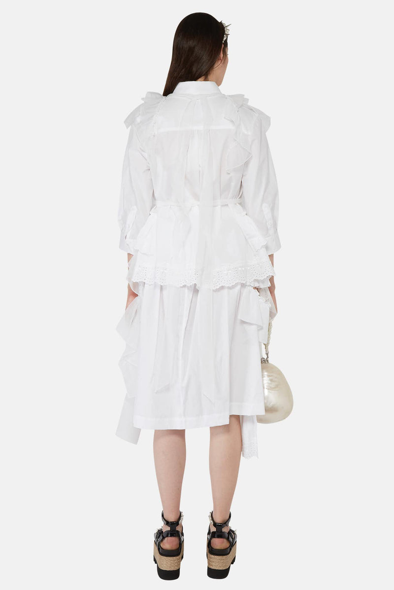 Robe transparente en tulle blanc Simone Rocha