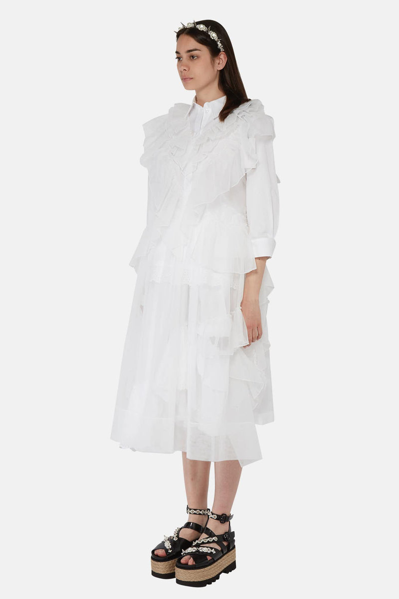 Robe transparente en tulle blanc Simone Rocha