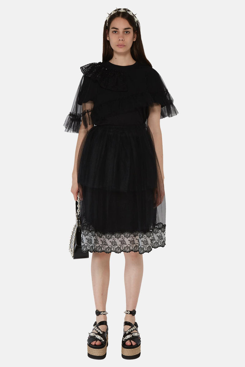 Jupe en tulle de nylon noir Simone Rocha