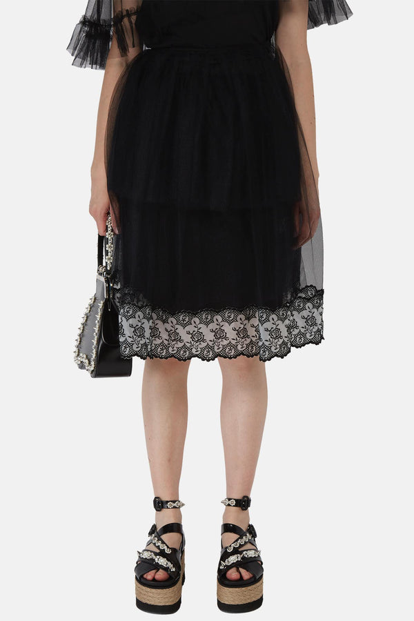 Jupe en tulle de nylon noir Simone Rocha