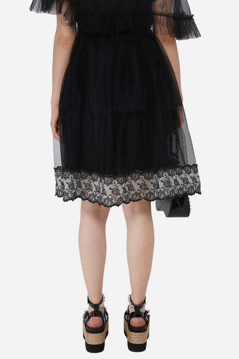 Jupe en tulle de nylon noir Simone Rocha