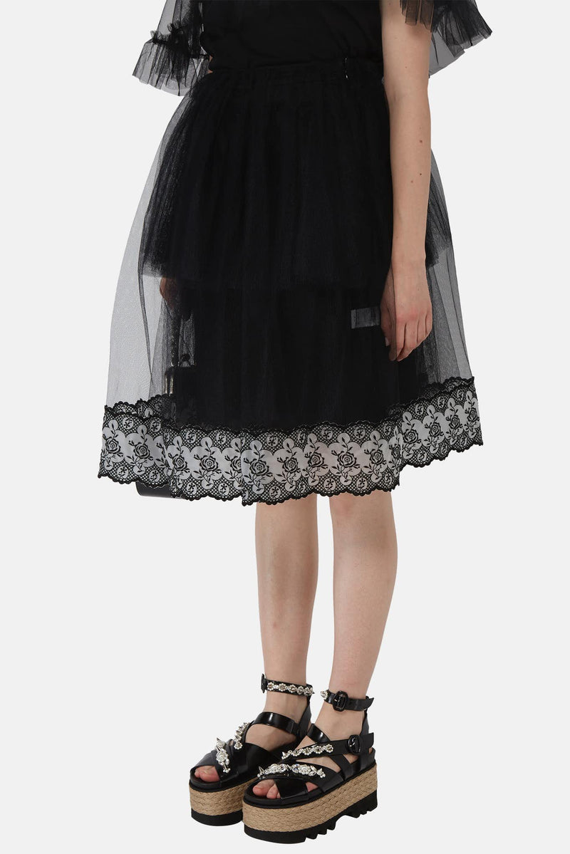 Jupe en tulle de nylon noir Simone Rocha