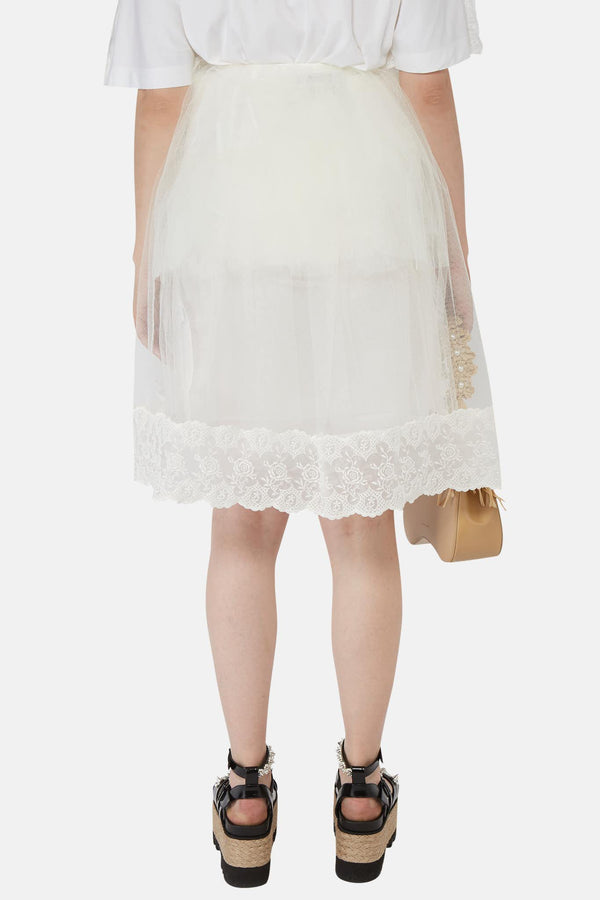 Jupe en tulle de nylon blanc Simone Rocha