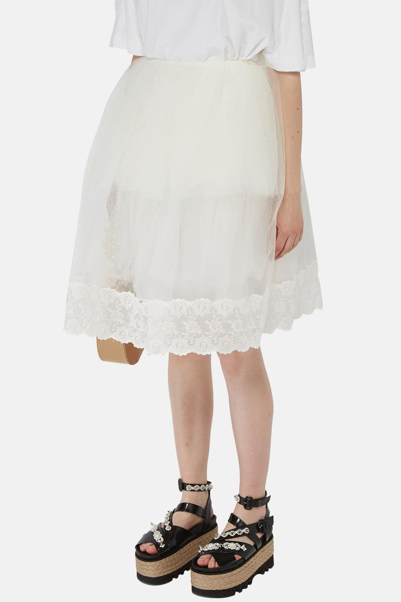 Jupe en tulle de nylon blanc Simone Rocha