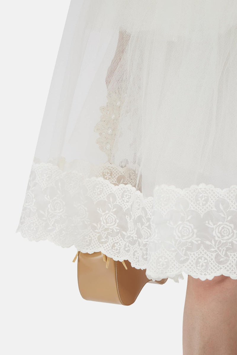 Jupe en tulle de nylon blanc Simone Rocha