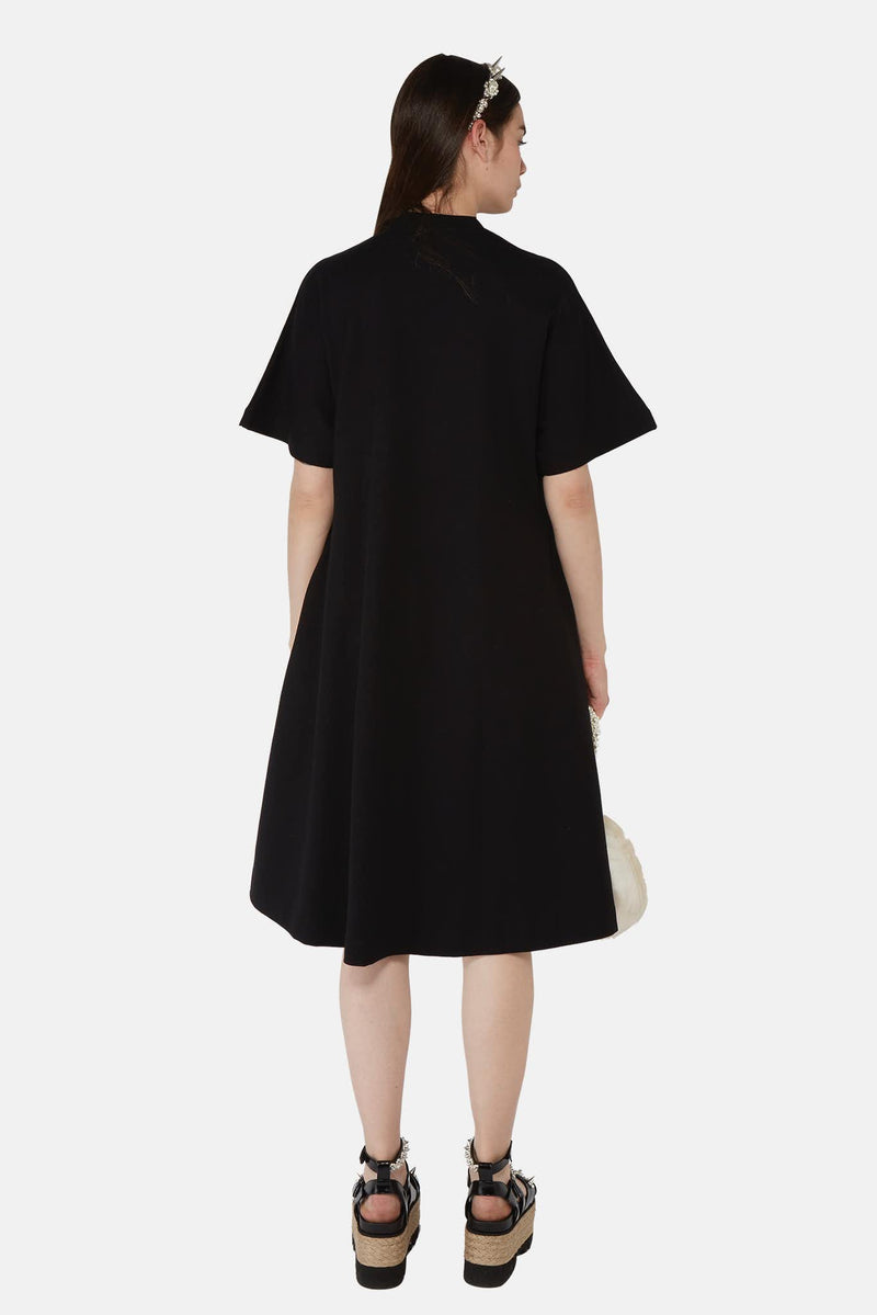 Robe évasée noire à sequins Simone Rocha