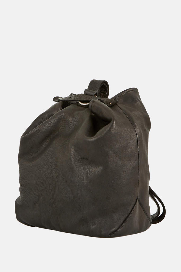 Sac porté épaule oversize noir en cuir  Guidi