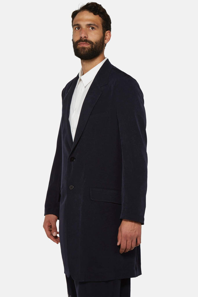 Blazer bleu marine à détails brodés Yohji Yamamoto