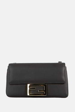 Sac baguette noir en cuir Fendi