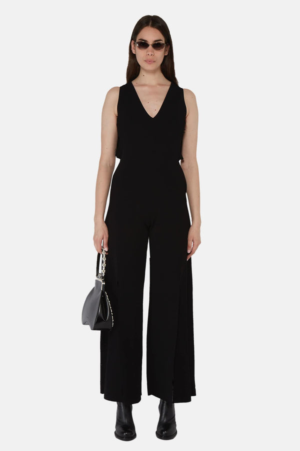 Combinaison drapée en viscose noir Stella McCartney