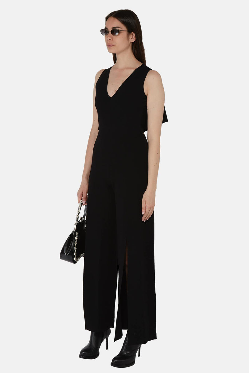 Combinaison drapée en viscose noir Stella McCartney