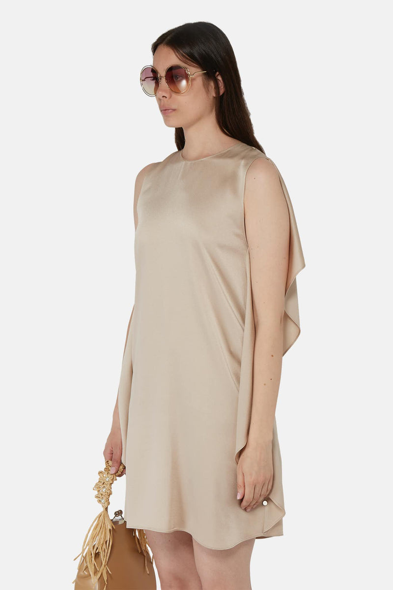 Robe drapée en viscose beige Stella McCartney