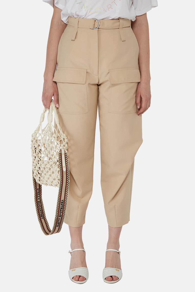 Pantalon fuselé en laine beige Stella McCartney