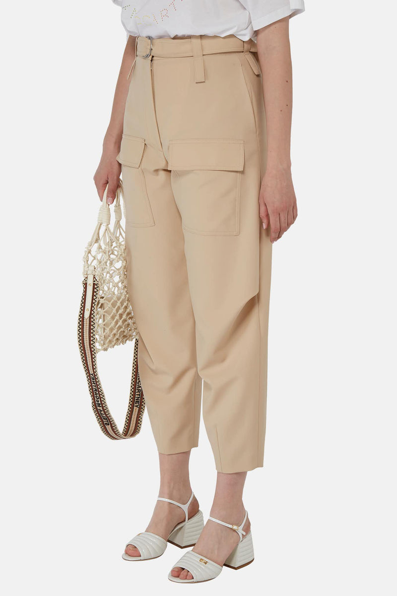 Pantalon fuselé en laine beige Stella McCartney