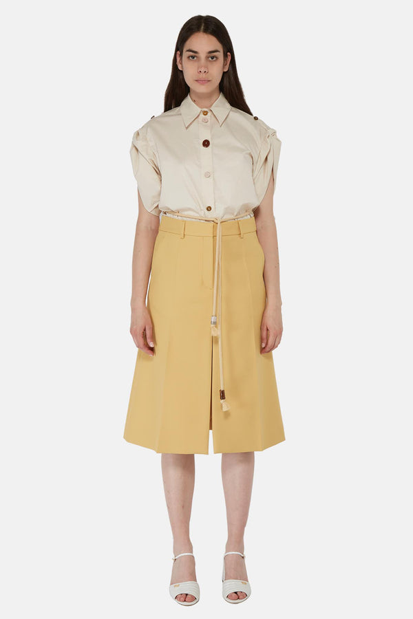 Jupe mi-longue en polyester jaune Stella McCartney