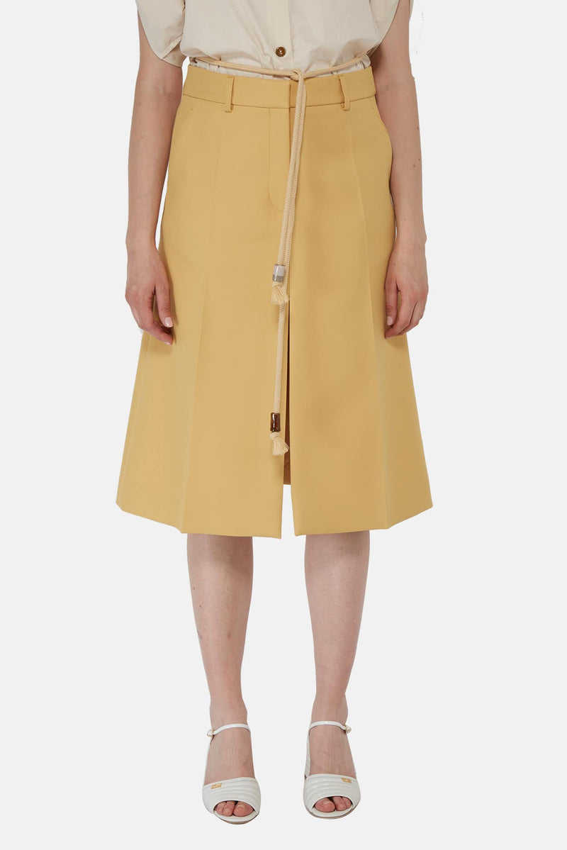 Jupe mi-longue en polyester jaune Stella McCartney