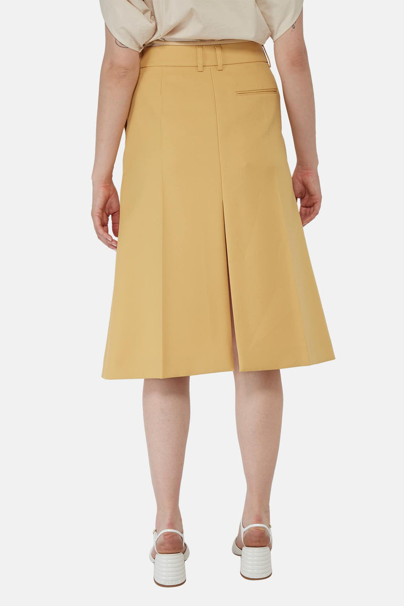 Jupe mi-longue en polyester jaune Stella McCartney