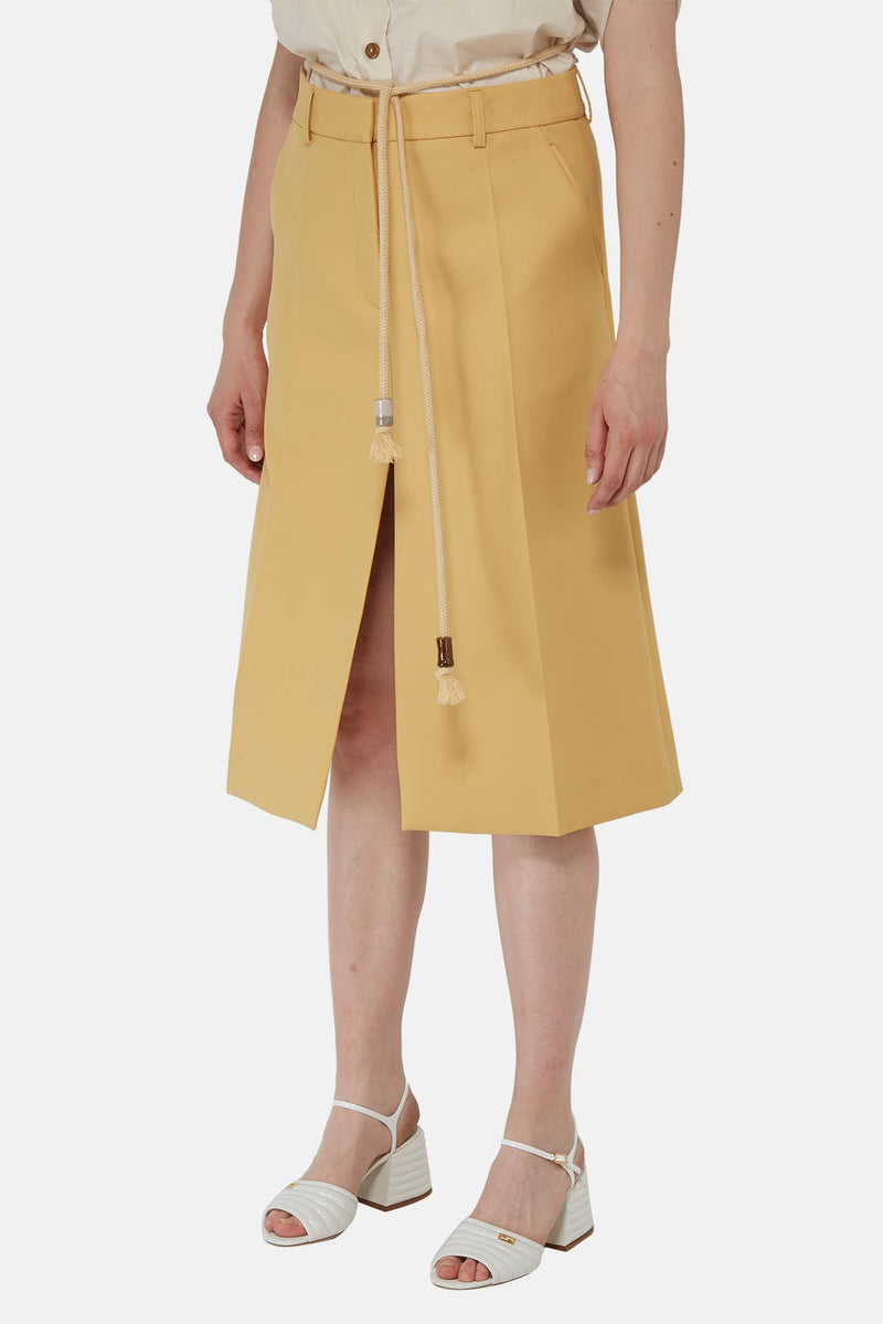 Jupe mi-longue en polyester jaune Stella McCartney