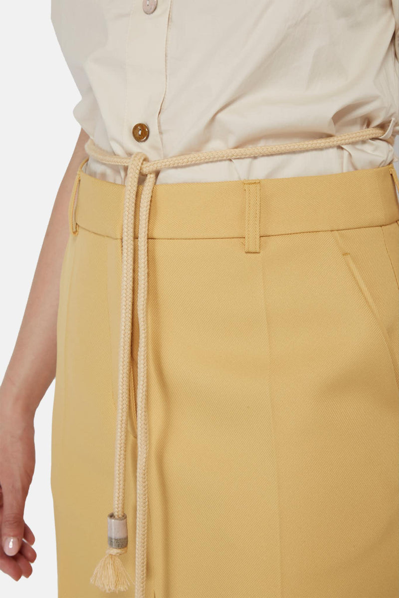 Jupe mi-longue en polyester jaune Stella McCartney