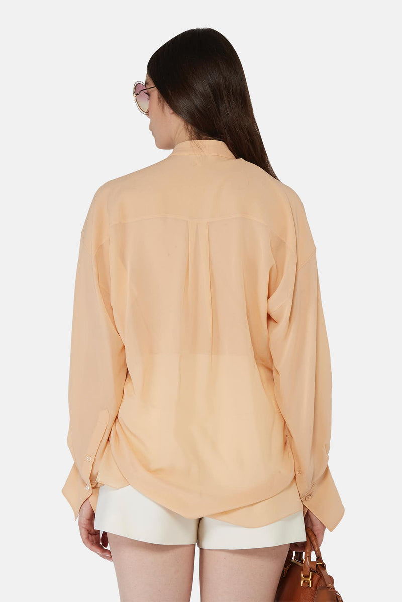 Chemise en soie beige à liens Chloé