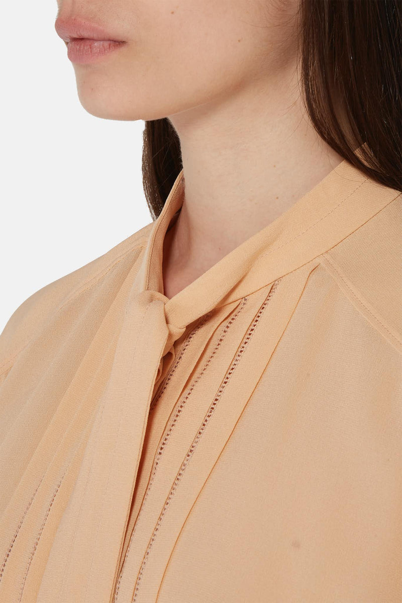 Chemise en soie beige à liens Chloé