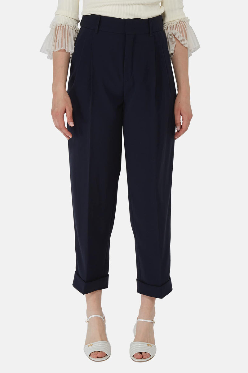 Pantalon carotte bleu marine Chloé