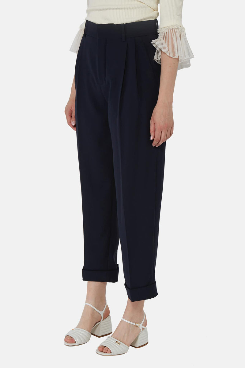 Pantalon carotte bleu marine Chloé