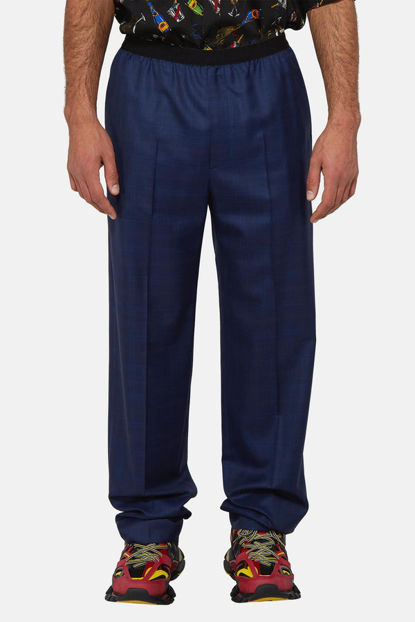 Pantalon bleu marine à taille élastique  Balenciaga