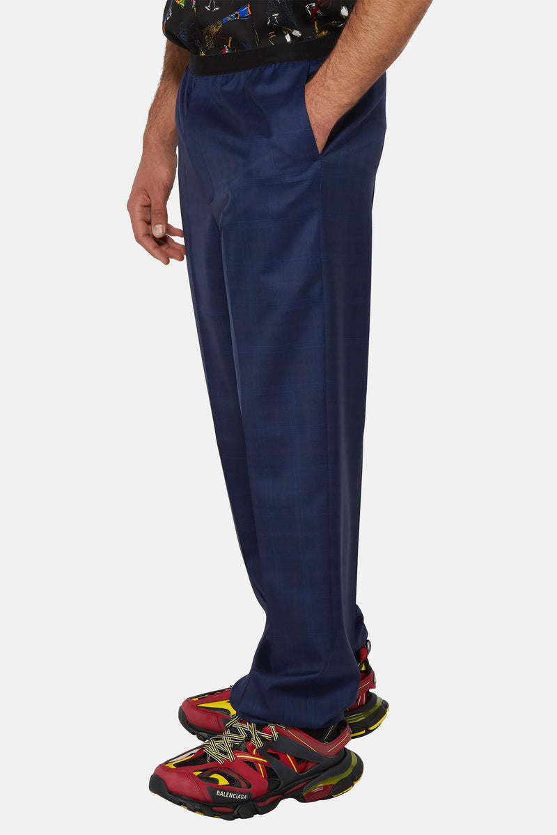 Pantalon bleu marine à taille élastique  Balenciaga