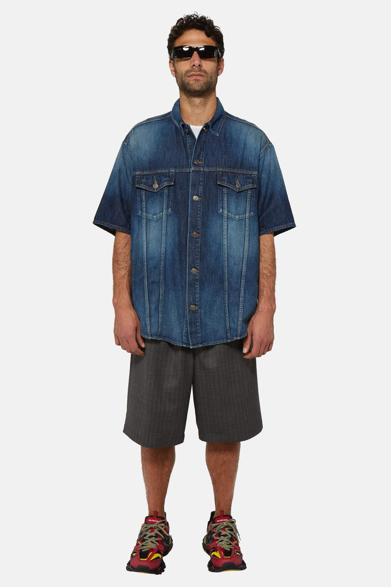 Chemise en jean à manches courtes Balenciaga