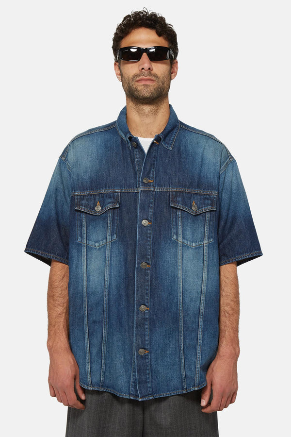 Chemise en jean à manches courtes Balenciaga