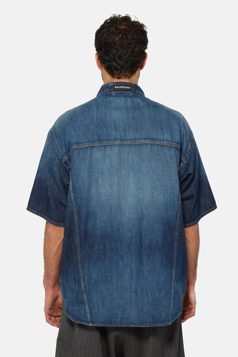 Chemise en jean à manches courtes Balenciaga