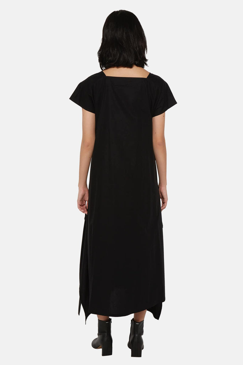 Robe drapée en coton noir Toogood