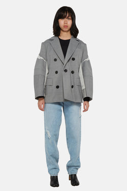 Blazer oversize gris à empiècements  Sacai