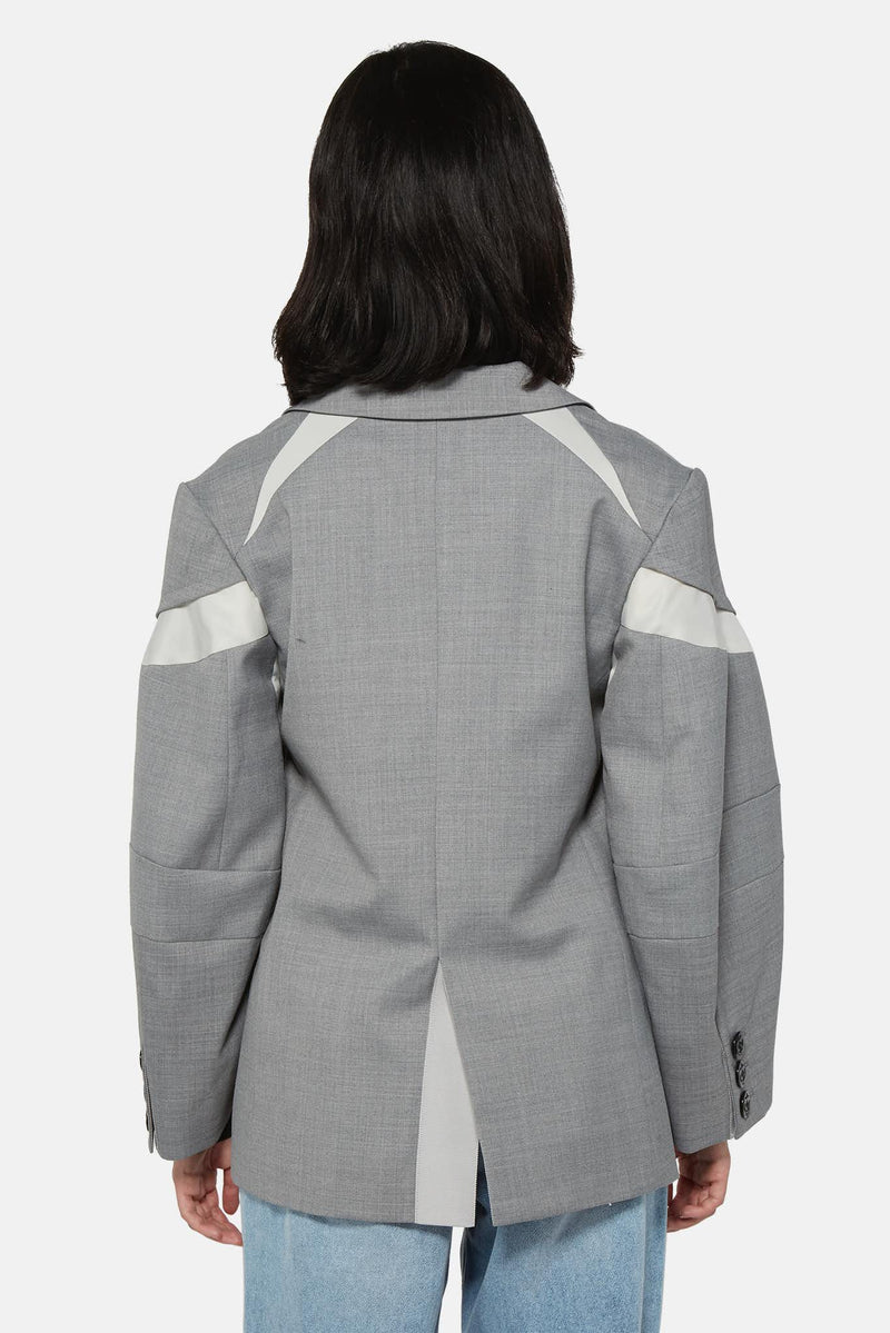 Blazer oversize gris à empiècements  Sacai