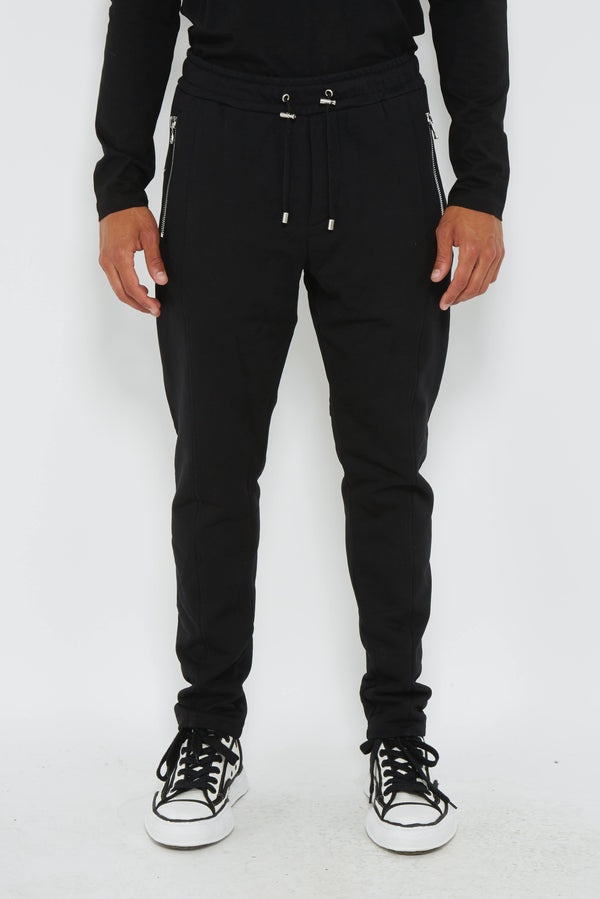 Pantalon de survêtement en coton noir Balmain