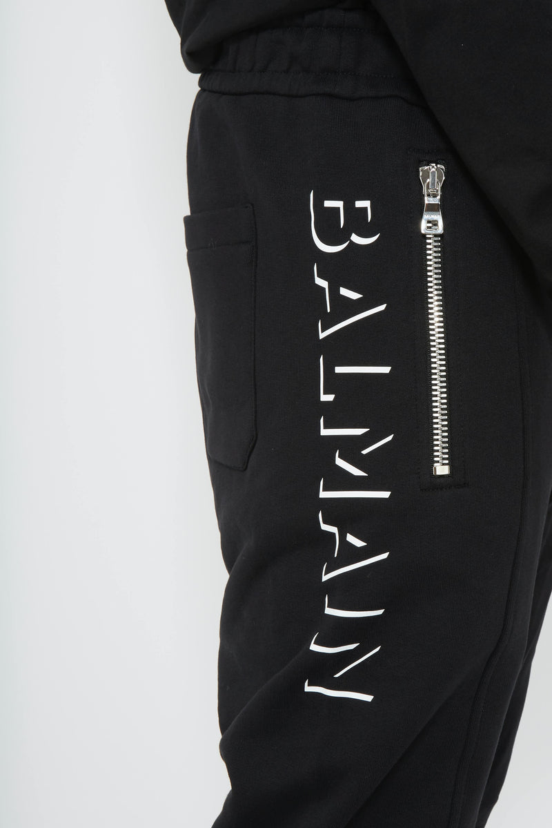 Pantalon de survêtement en coton noir Balmain